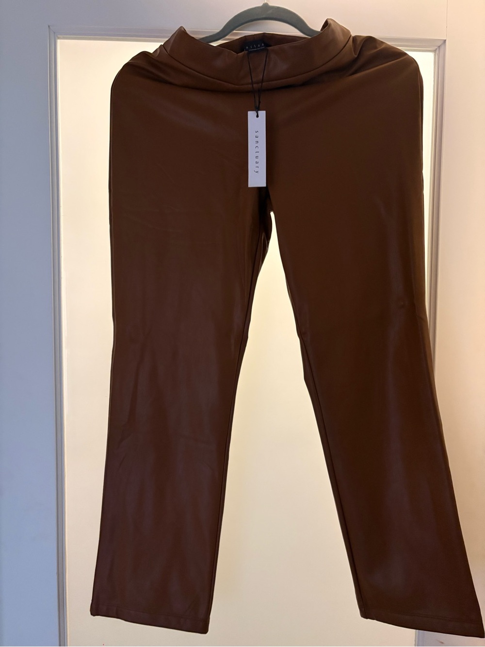 Faux Leather Brown Pants
